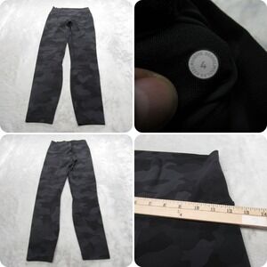 Lululemon Leggings Women 4 Black Camo Align High Rise Pant 25" Pocket Yoga 24x25